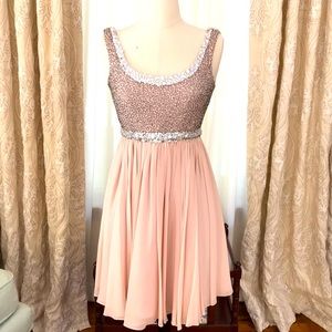 Marchesa Silk Chiffon Beaded Dress